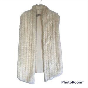 GUESS Women’s Ivory Faux  Fur Vest